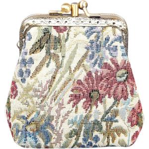 imageBurnout Velvet Double Kiss Clasp Coin Purse PouchVintage Change Wallet Card HolderSpring Valley