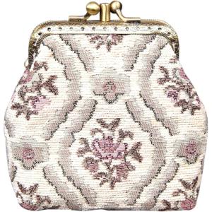 imageBurnout Velvet Double Kiss Clasp Coin Purse PouchVintage Change Wallet Card HolderTraditional Cream