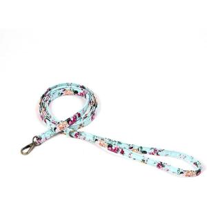 imageOrganic Cotton Dog Leash for SmallMedium and Large BreedBrass Hardware Pet Leash for WalkingRunning and Training 6FTBouquet Blue
