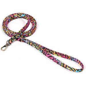 imageOrganic Cotton Dog Leash for SmallMedium and Large BreedBrass Hardware Pet Leash for WalkingRunning and Training 6FTColorful Wildlife
