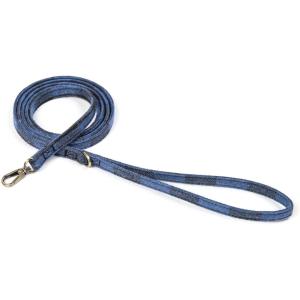 imageOrganic Cotton Dog Leash for SmallMedium and Large BreedBrass Hardware Pet Leash for WalkingRunning and Training 6FTPlaid Blue
