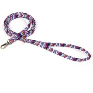 imageOrganic Cotton Dog Leash for SmallMedium and Large BreedBrass Hardware Pet Leash for WalkingRunning and Training 6FTStripes ethnic