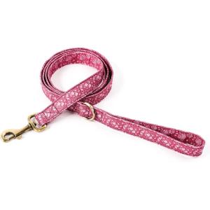 imageOrganic Cotton Dog Leash for SmallMedium and Large BreedBrass Hardware Pet Leash for WalkingRunning and Training 6FTWild Tulip