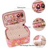 imageAngelinas Palace Jewelry Organizer Case Bridesmaid Gifts Travel Bag Vegan Leather Box for Necklace Earring Bracelet Ringblossom pinkBlossom fuschia