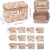 imageAngelinas Palace Jewelry Organizer Case Bridesmaid Gifts Travel Bag Vegan Leather Box for Necklace Earring Bracelet Ringblossom pinkBlossom tan