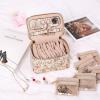 imageAngelinas Palace Jewelry Organizer Case Bridesmaid Gifts Travel Bag Vegan Leather Box for Necklace Earring Bracelet Ringblossom pinkBlossom tan