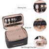 imageAngelinas Palace Jewelry Organizer Case Bridesmaid Gifts Travel Bag Vegan Leather Box for Necklace Earring Bracelet Ringblossom pinkblack