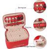 imageAngelinas Palace Jewelry Organizer Case Bridesmaid Gifts Travel Bag Vegan Leather Box for Necklace Earring Bracelet Ringblossom pinkbright red