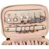imageAngelinas Palace Jewelry Organizer Case Bridesmaid Gifts Travel Bag Vegan Leather Box for Necklace Earring Bracelet Ringblossom pinkchampagne