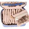 imageAngelinas Palace Jewelry Organizer Case Bridesmaid Gifts Travel Bag Vegan Leather Box for Necklace Earring Bracelet Ringblossom pinkdark chambray