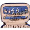imageAngelinas Palace Jewelry Organizer Case Bridesmaid Gifts Travel Bag Vegan Leather Box for Necklace Earring Bracelet Ringblossom pinkdark chambray
