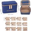 imageAngelinas Palace Jewelry Organizer Case Bridesmaid Gifts Travel Bag Vegan Leather Box for Necklace Earring Bracelet Ringblossom pinkdark chambray