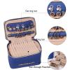 imageAngelinas Palace Jewelry Organizer Case Bridesmaid Gifts Travel Bag Vegan Leather Box for Necklace Earring Bracelet Ringblossom pinkdark chambray