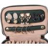 imageAngelinas Palace Jewelry Organizer Case Bridesmaid Gifts Travel Bag Vegan Leather Box for Necklace Earring Bracelet Ringblossom pinkdeep evergreen