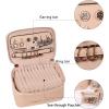 imageAngelinas Palace Jewelry Organizer Case Bridesmaid Gifts Travel Bag Vegan Leather Box for Necklace Earring Bracelet Ringblossom pinklight fawn