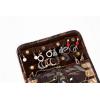 imageAngelinas Palace Lygen Leather Travel Jewelry Organizer Roll Foldable Jewelry Storage Bag Portable Holder Zipper Pockets for Necklaces Earrings Bracelets Rings Watches Brown SnakeskinBrown snakeskin