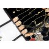 imageAngelinas Palace Lygen Leather Travel Jewelry Organizer Roll Foldable Jewelry Storage Bag Portable Holder Zipper Pockets for Necklaces Earrings Bracelets Rings Watches Brown SnakeskinDiamond black