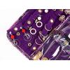 imageAngelinas Palace Lygen Leather Travel Jewelry Organizer Roll Foldable Jewelry Storage Bag Portable Holder Zipper Pockets for Necklaces Earrings Bracelets Rings Watches Brown SnakeskinPurple snakeskin