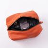 imageAngelinas Palace Personalized Makeup BagWaterproof Vegan Leather Toiletry BagEmbossed Name Cosmetic Bag for Birthday Bridesmaids Wedding GiftPumpkin Orange