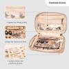 imageAngelinas Palace Small Waterproof Jewelry Organizer Case Vegan Leather Travel Storage Bag Bridesmaid Gifts for Necklace Earring Bracelet Ringchampagnelight fawn