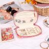 imageAngelinas Palace Small Waterproof Jewelry Organizer Case Vegan Leather Travel Storage Bag Bridesmaid Gifts for Necklace Earring Bracelet Ringchampagneblossom fuschia