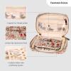 imageAngelinas Palace Small Waterproof Jewelry Organizer Case Vegan Leather Travel Storage Bag Bridesmaid Gifts for Necklace Earring Bracelet Ringchampagneblossom tan