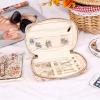 imageAngelinas Palace Small Waterproof Jewelry Organizer Case Vegan Leather Travel Storage Bag Bridesmaid Gifts for Necklace Earring Bracelet Ringchampagneblossom tan