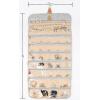 imageAngelinas Palace Tenby Jewelry Double Side Hanger Organizer Hook Hanging Closet Jewelry Storage Roll 24 Earring Ring Bars 28 Bracelet Pouches Watches Pocket 40 Necklaces LoopsAP GreenMetallic Silver