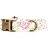 imagePersonalized Dog Collar with Name and Phone Number EngravedAdjustable Custom Puppy CollarOrganic Cotton Pet Collar for Small Medium Large Boy Girl DogsVintage Rose Pink