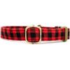 imagePersonalized Dog Collar with Name and Phone Number EngravedAdjustable Custom Puppy CollarOrganic Cotton Pet Collar for Small Medium Large Boy Girl DogsBuffalo Plaid Red