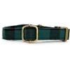 imagePersonalized Dog Collar with Name and Phone Number EngravedAdjustable Custom Puppy CollarOrganic Cotton Pet Collar for Small Medium Large Boy Girl DogsPlaid Green