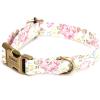 imagePersonalized Dog Collar with Name and Phone Number EngravedAdjustable Custom Puppy CollarOrganic Cotton Pet Collar for Small Medium Large Boy Girl DogsVintage Rose Pink