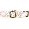 imagePersonalized Dog Collar with Name and Phone Number EngravedAdjustable Custom Puppy CollarOrganic Cotton Pet Collar for Small Medium Large Boy Girl DogsVintage Rose Pink