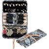 imageAngelinas Palace Lygen Leather Travel Jewelry Organizer Roll Foldable Jewelry Storage Bag Portable Holder Zipper Pockets for Necklaces Earrings Bracelets Rings Watches Brown SnakeskinBlue snakeskin