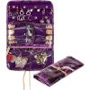 imageAngelinas Palace Lygen Leather Travel Jewelry Organizer Roll Foldable Jewelry Storage Bag Portable Holder Zipper Pockets for Necklaces Earrings Bracelets Rings Watches Brown SnakeskinPurple snakeskin