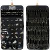 imageAngelinas Palace Tenby Jewelry Double Side Hanger Organizer Hook Hanging Closet Jewelry Storage Roll 24 Earring Ring Bars 28 Bracelet Pouches Watches Pocket 40 Necklaces LoopsAP GreenZebra