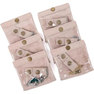 imageAngelinas Palace 6PCS Velvet Jewelry Pouches Travel Jewelry Organizer Portable Storage Bag for Necklaces Bracelets Watches RingsBeigeBEIGE