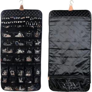 imageAngelinas Palace EZE Jewelry Hanger Organizer Home Storage Hanger Detachable Holders with Travel case Diamond BlackDiamond Black