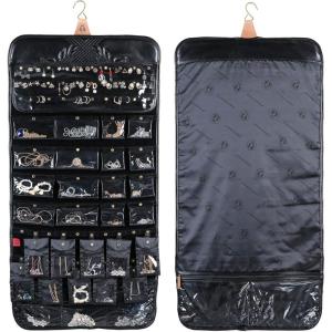imageAngelinas Palace EZE Jewelry Hanger Organizer Home Storage Hanger Detachable Holders with Travel case Diamond BlackMemory Black