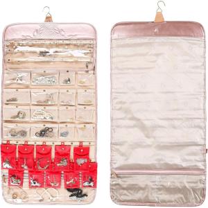 imageAngelinas Palace EZE Jewelry Hanger Organizer Home Storage Hanger Detachable Holders with Travel case Diamond BlackMemory Purple