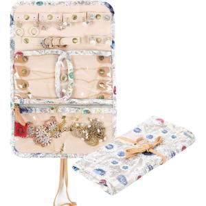 imageAngelinas Palace Lygen Leather Travel Jewelry Organizer Roll Foldable Jewelry Storage Bag Portable Holder Zipper Pockets for Necklaces Earrings Bracelets Rings Watches Brown SnakeskinJewelry jewelry