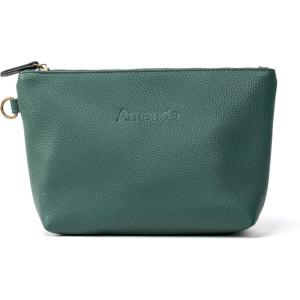 imageAngelinas Palace Personalized Makeup BagEmbossed Name Vegan Leather Cosmetic BagDurable Zipper Waterproof Travel Toiletry BagForest Green