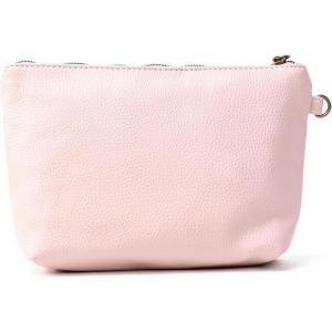 imageAngelinas Palace Personalized Makeup BagEmbossed Name Vegan Leather Cosmetic BagDurable Zipper Waterproof Travel Toiletry BagJelly Pink