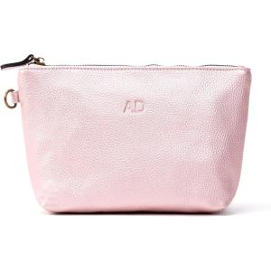 imageAngelinas Palace Personalized Makeup BagEmbossed Name Vegan Leather Cosmetic BagDurable Zipper Waterproof Travel Toiletry BagRose Pink