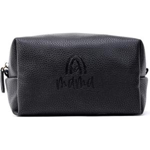 imageAngelinas Palace Personalized Makeup BagWaterproof Vegan Leather Toiletry BagEmbossed Name Cosmetic Bag for Birthday Bridesmaids Wedding GiftBlack