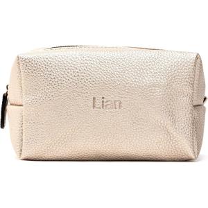 imageAngelinas Palace Personalized Makeup BagWaterproof Vegan Leather Toiletry BagEmbossed Name Cosmetic Bag for Birthday Bridesmaids Wedding GiftChampagne
