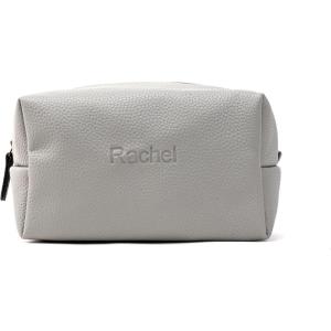 imageAngelinas Palace Personalized Makeup BagWaterproof Vegan Leather Toiletry BagEmbossed Name Cosmetic Bag for Birthday Bridesmaids Wedding GiftPearl Grey