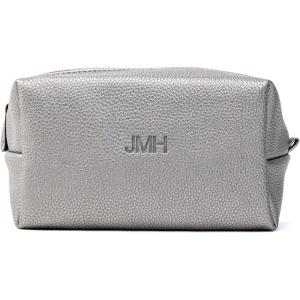 imageAngelinas Palace Personalized Makeup BagWaterproof Vegan Leather Toiletry BagEmbossed Name Cosmetic Bag for Birthday Bridesmaids Wedding GiftPewter