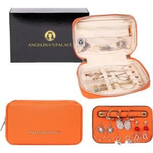 imageAngelinas Palace Small Waterproof Jewelry Organizer Case Vegan Leather Travel Storage Bag Bridesmaid Gifts for Necklace Earring Bracelet Ringchampagnelight terracotta