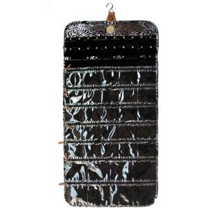 imageAngelinas Palace Tenby Jewelry Double Side Hanger Organizer Hook Hanging Closet Jewelry Storage Roll 24 Earring Ring Bars 28 Bracelet Pouches Watches Pocket 40 Necklaces LoopsAP GreenSilver Zebra